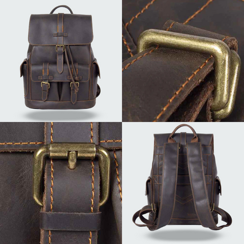 Carter Large Capacity Leather Backpack Specifications: