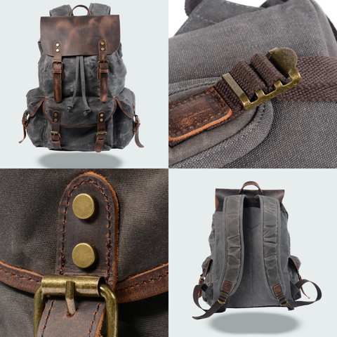Canvas Leather Backpack | Larsen Specifications: