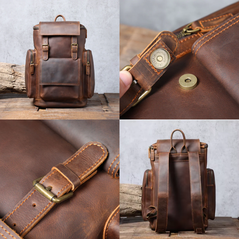 Alvaro Leather Backpack Specifications: