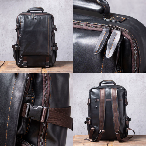 Titan - Premium Leather Travel Backpack Specifications:
