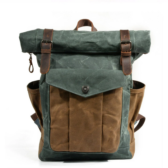 Arvik | Waxed Roll‑Top Canvas Backpack