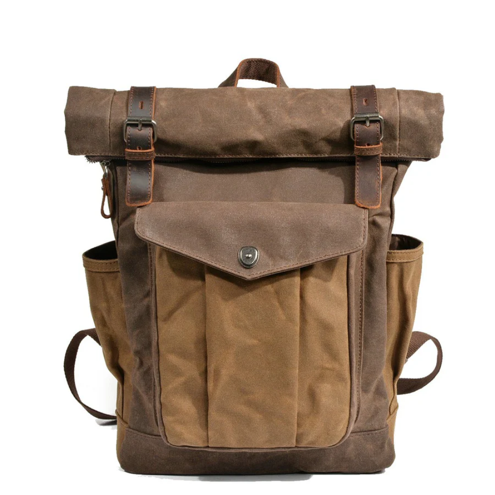 Arvik | Waxed Roll‑Top Canvas Backpack