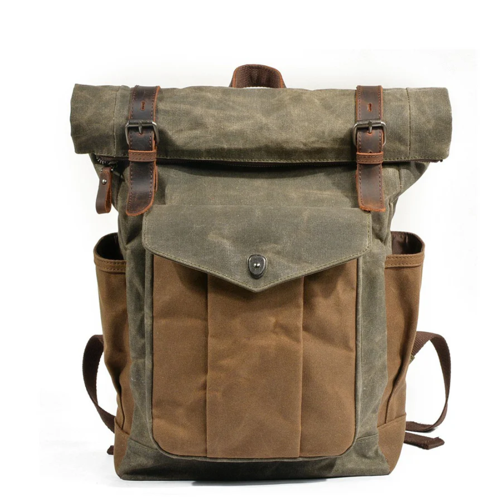 Arvik | Waxed Roll‑Top Canvas Backpack