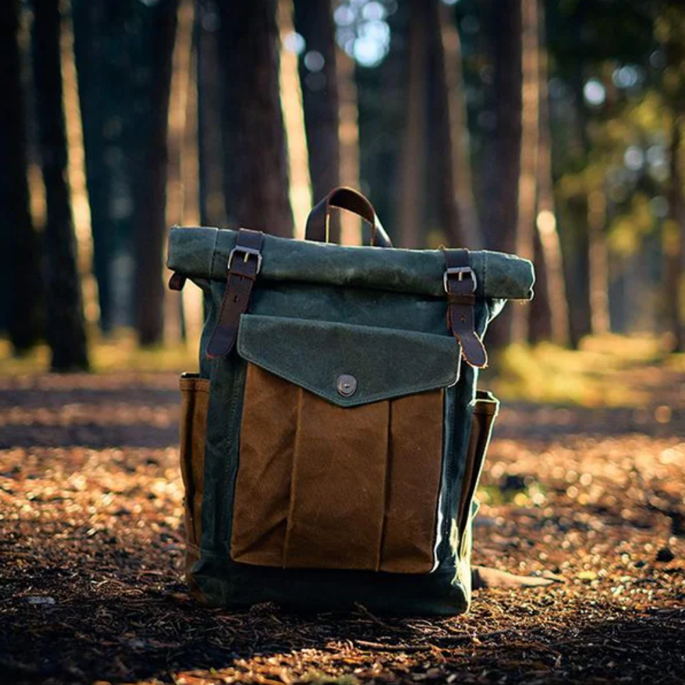 Arvik | Waxed Roll‑Top Canvas Backpack