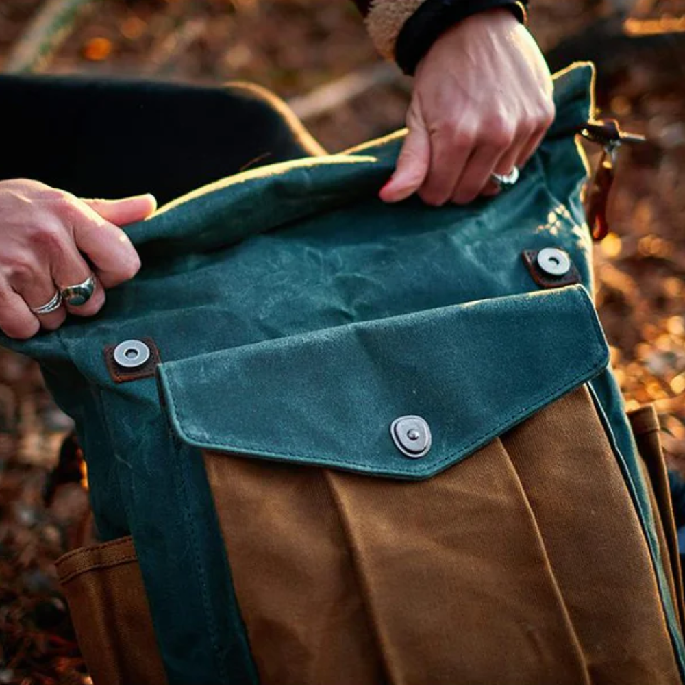 Arvik | Waxed Roll‑Top Canvas Backpack