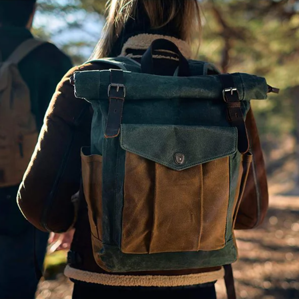 Arvik | Waxed Roll‑Top Canvas Backpack