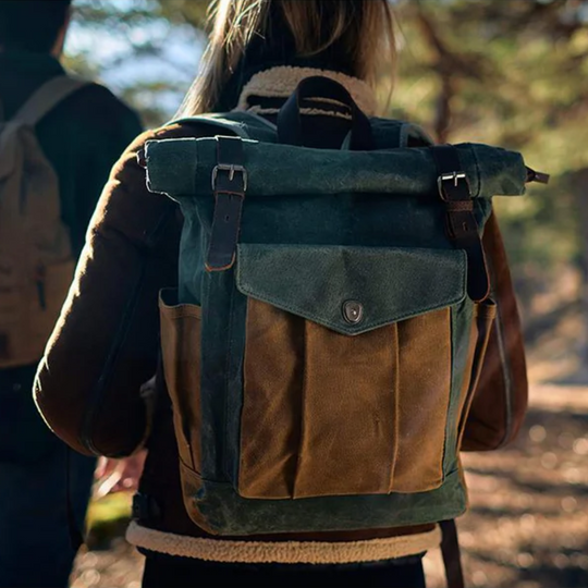 Arvik | Waxed Roll‑Top Canvas Backpack