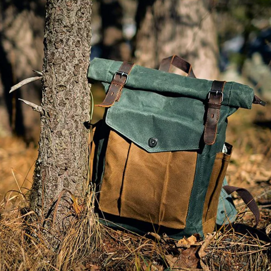 Arvik | Waxed Roll‑Top Canvas Backpack