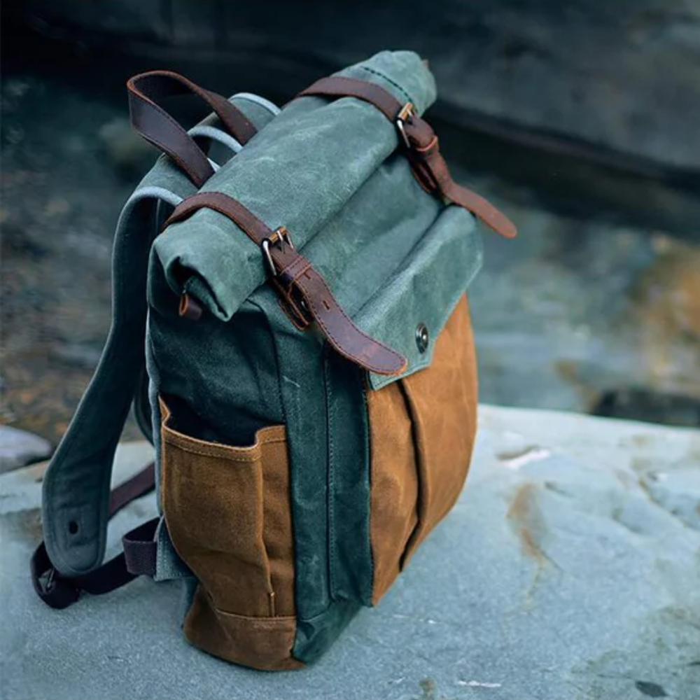 Arvik | Waxed Roll‑Top Canvas Backpack