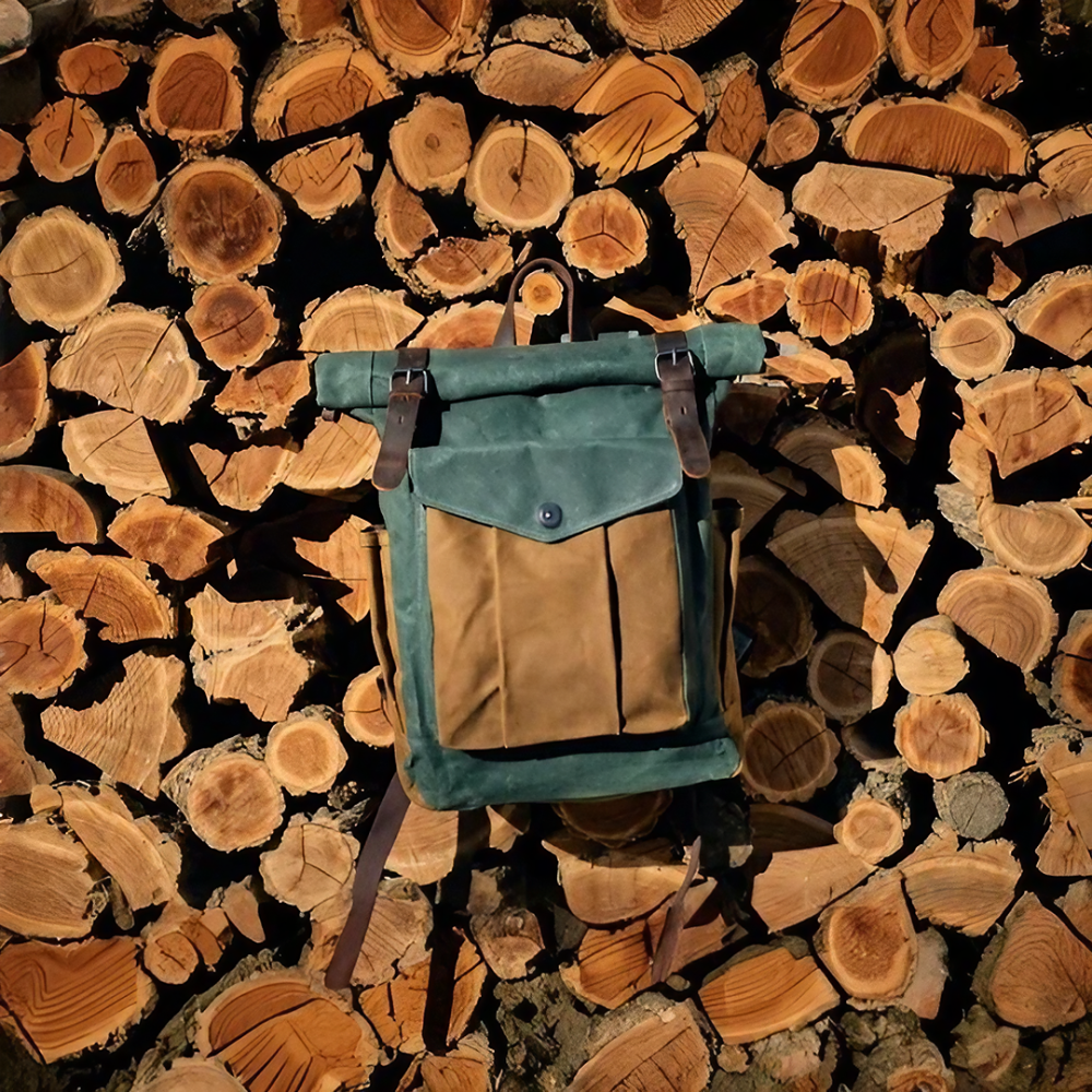 Arvik | Waxed Roll‑Top Canvas Backpack
