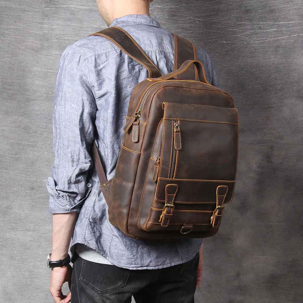 Ashton - Leather Laptop Backpack