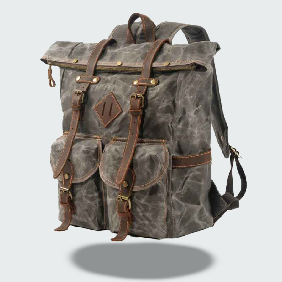 Atlas - Leather Roll Top Backpack