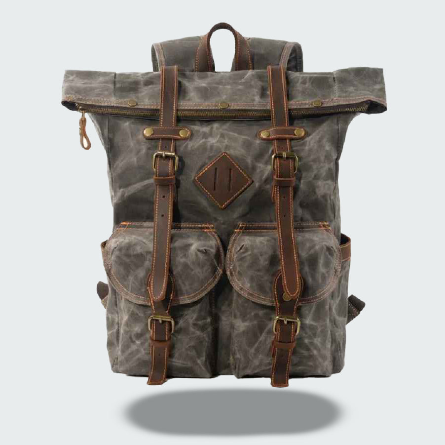 Atlas - Leather Roll Top Backpack