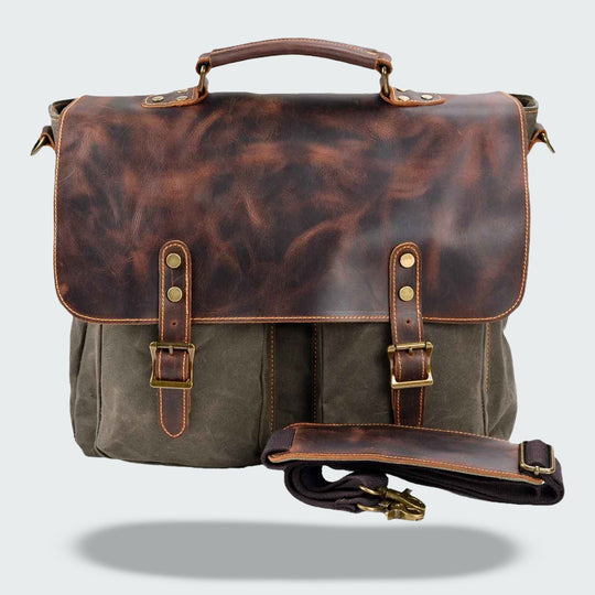 Harrison - Vintage Leather Canvas Bag