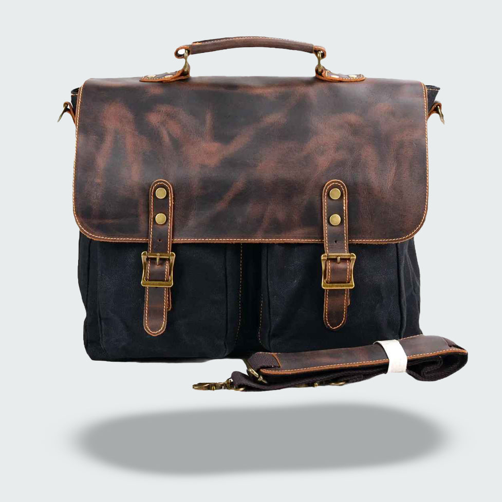 Harrison - Vintage Leather Canvas Bag
