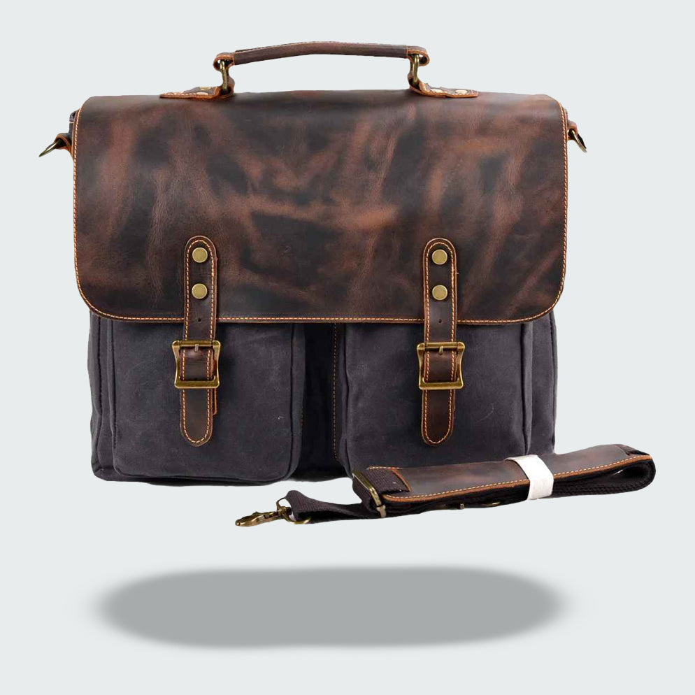 Harrison - Vintage Leather Canvas Bag