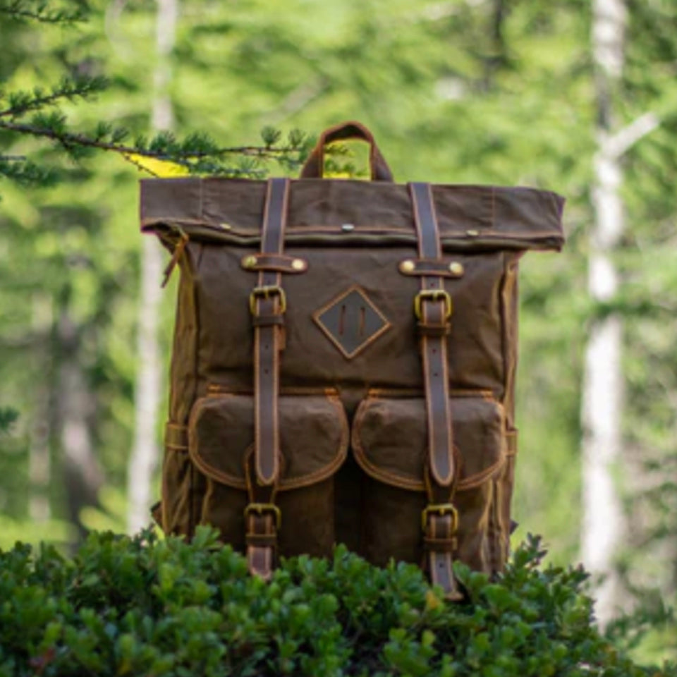 Atlas - Leather Roll Top Backpack