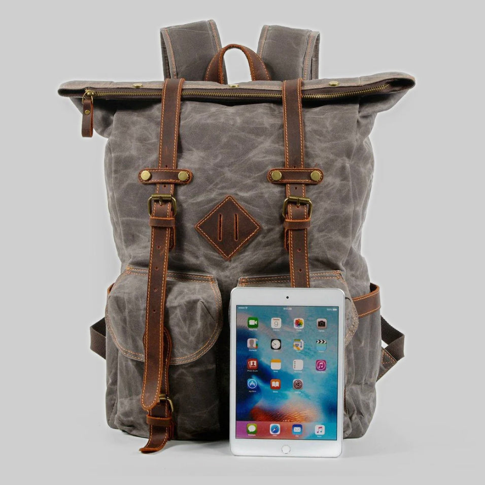 Atlas - Leather Roll Top Backpack