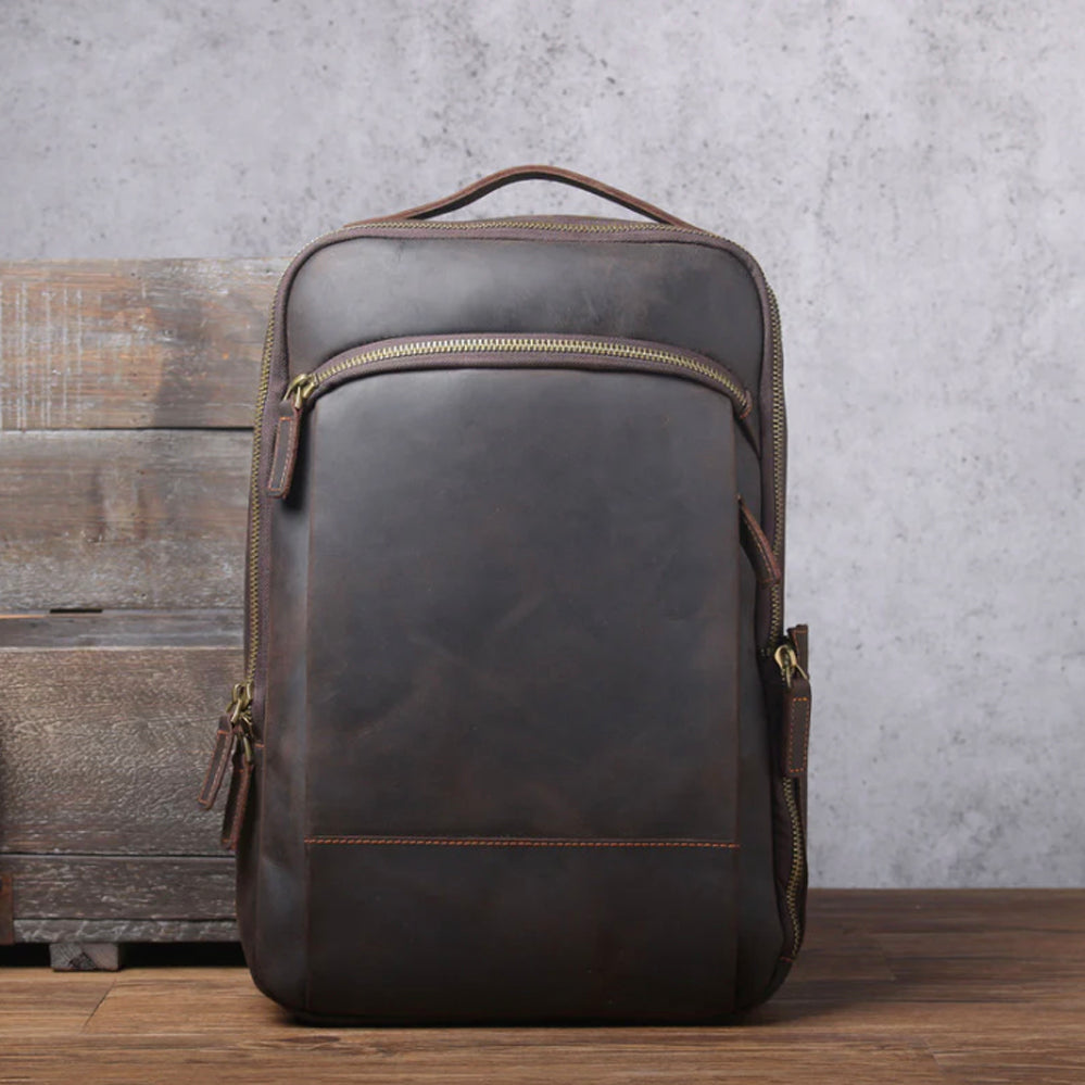 Dante - Compact Leather Laptop Backpack