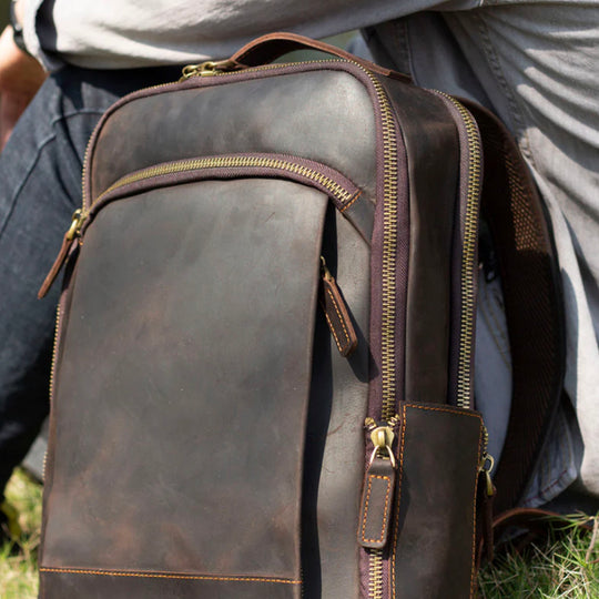 Dante - Compact Leather Laptop Backpack