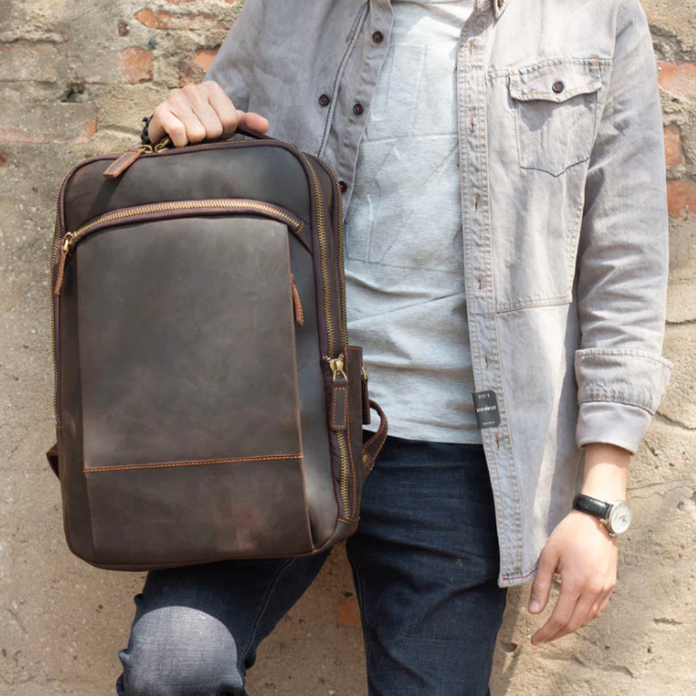 Dante - Compact Leather Laptop Backpack