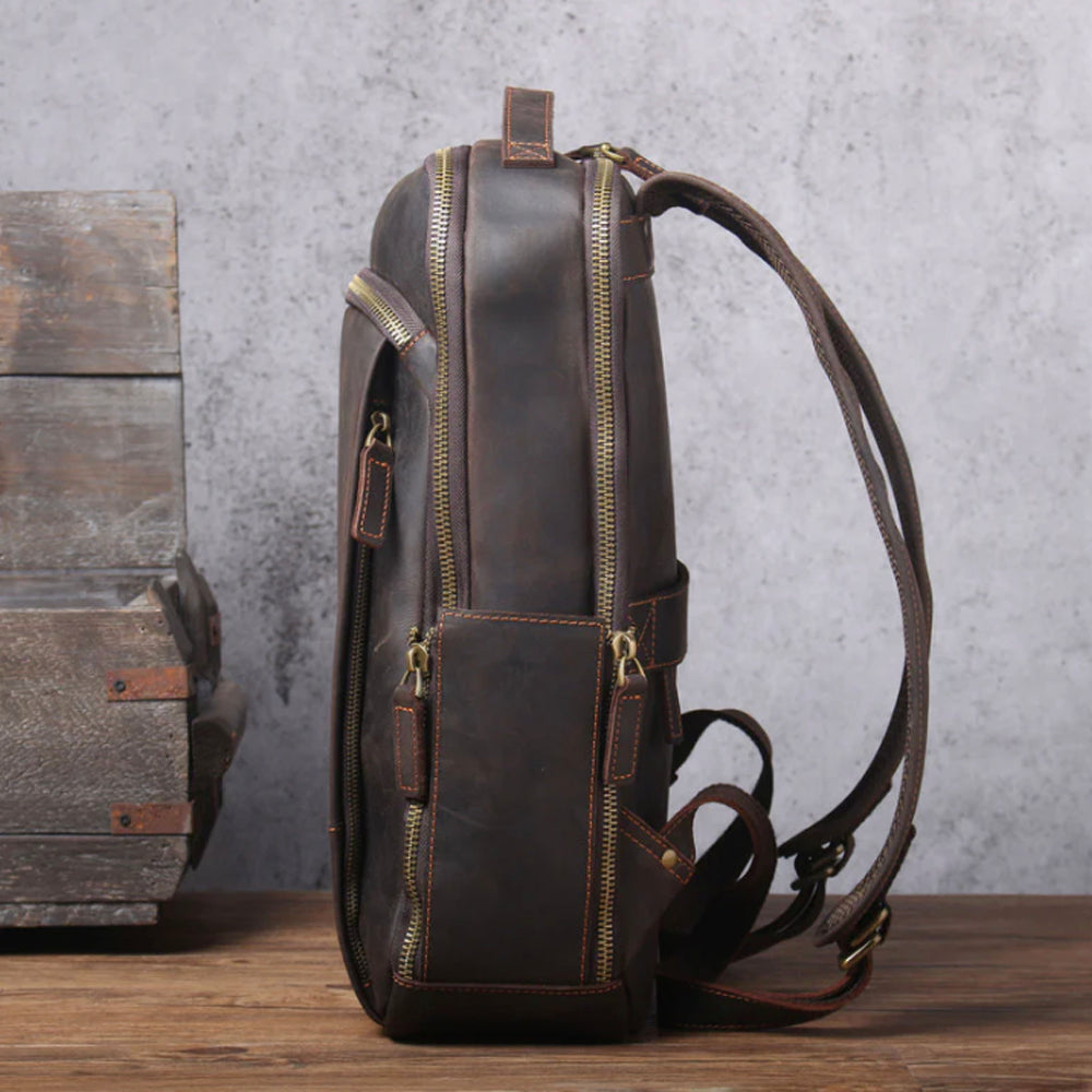 Dante - Compact Leather Laptop Backpack