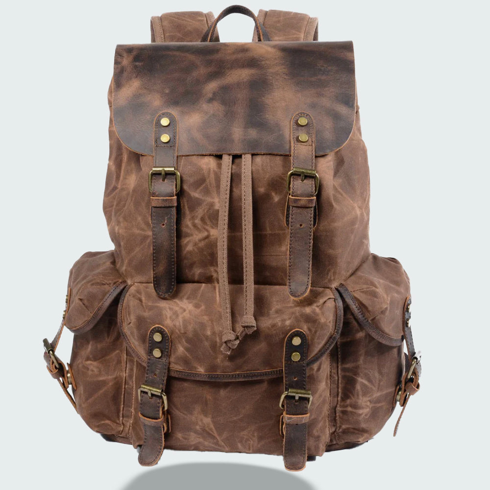 Canvas Leather Backpack | Larsen